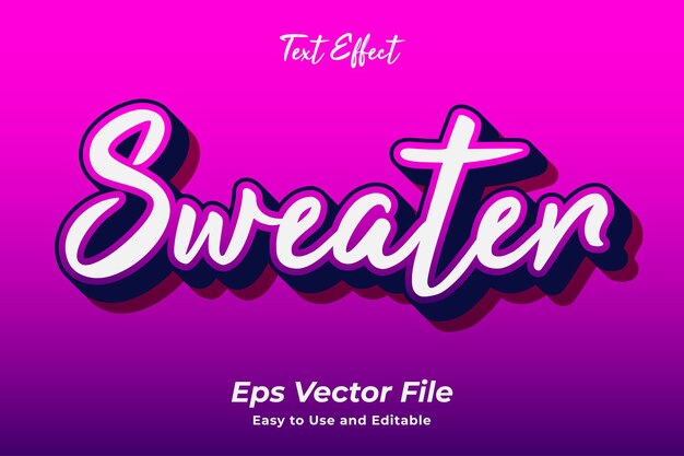 Vector suéter con efecto de texto editable