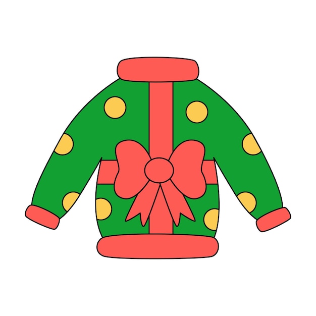 Suéter feo de Navidad aislado sobre fondo blanco.