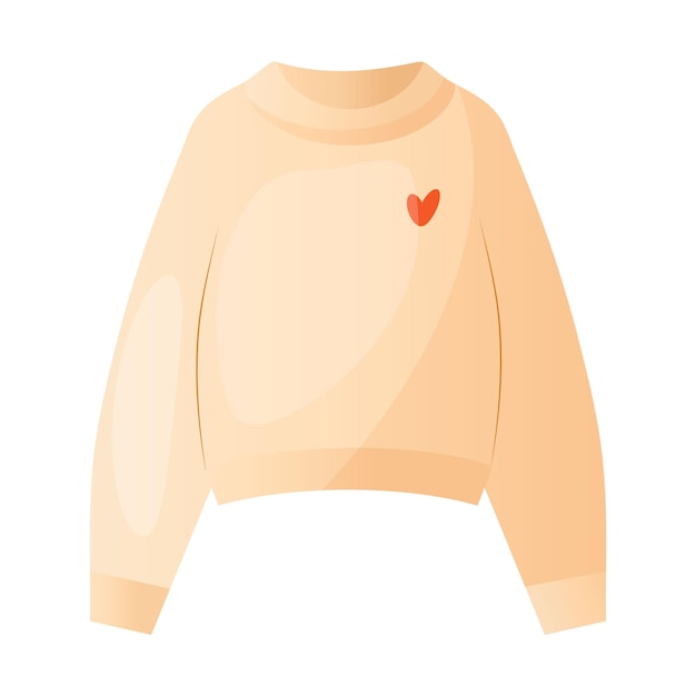 Suéter de lana cálida naranja vectorial ropa de otoño linda al estilo de dibujos animados