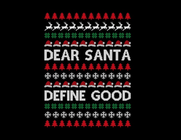 Suéter de Navidad feo y diseño de camiseta de Navidad suéter de navidad y camiseta