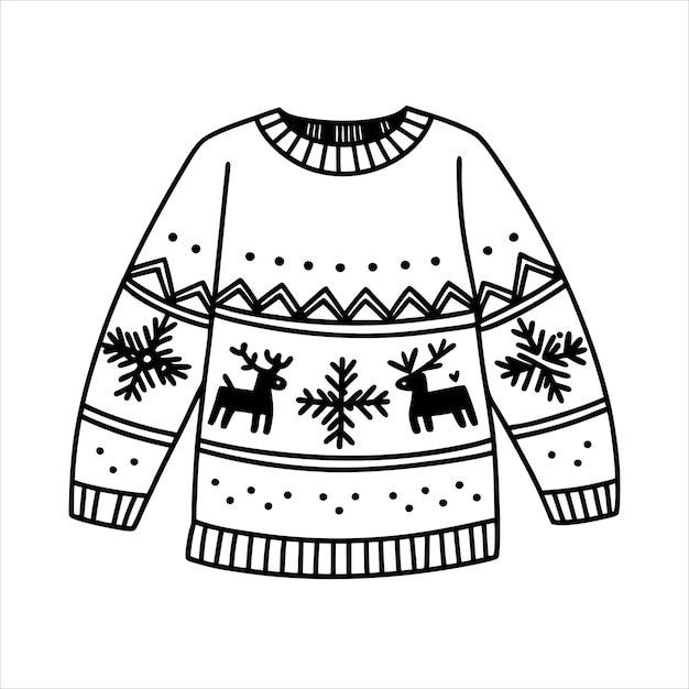 suéter de Navidad feo suéteres de punto con patrones de invierno vector
