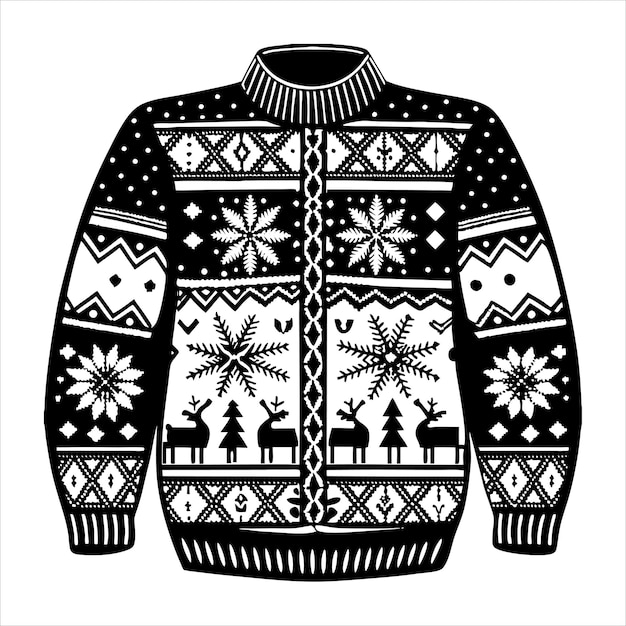 suéter de Navidad feo suéteres de punto con patrones de invierno vector