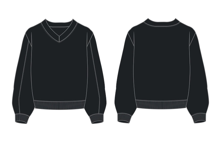 Vector un suéter negro con un cuello que dice camisa