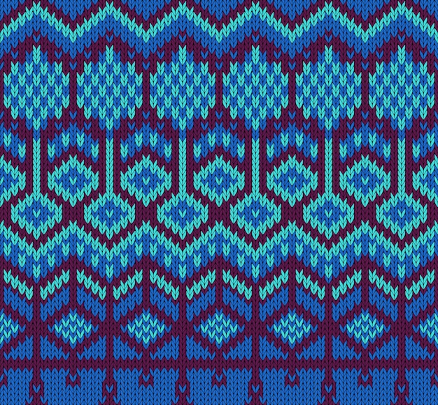 Suéter de punto con patrón sin costuras en colores azules