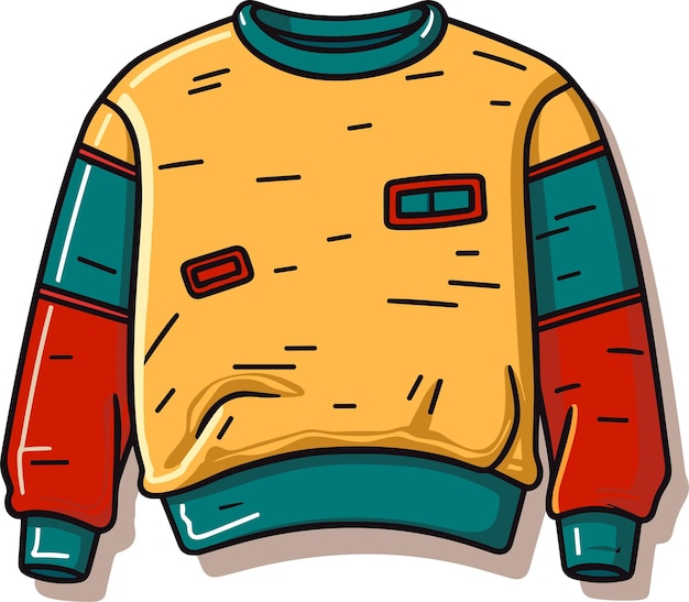 Suéter retro vintage de la ilustración vectorial de los años 90