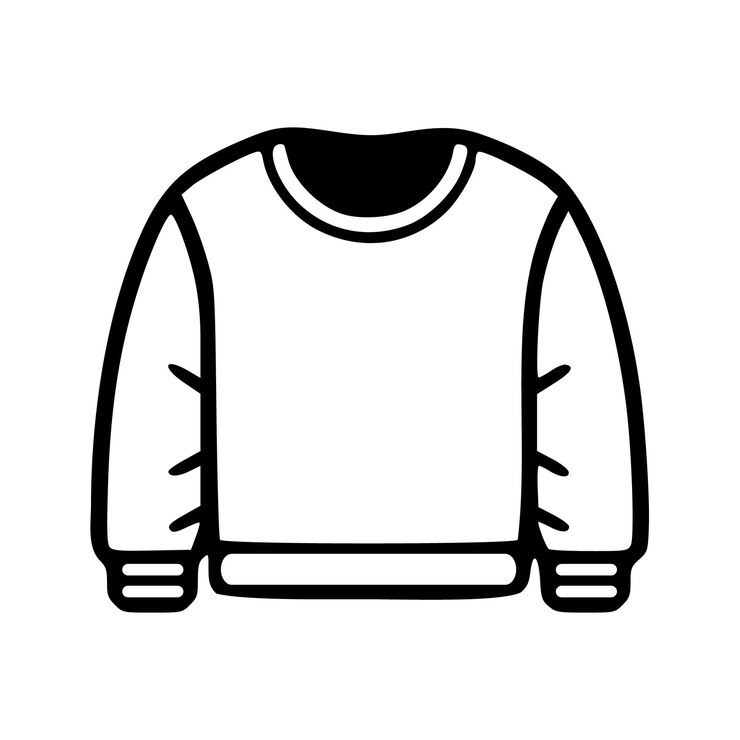 Vector suéter ropa contornos negros ilustración vectorial transparente