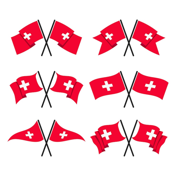 Vector suiza 1 de agosto día nacional banner fondo elemento diseño suiza