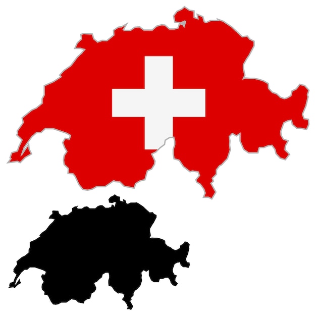 Suiza mapa bandera