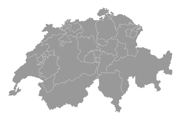 Suiza mapa con cantones ilustración vectorial
