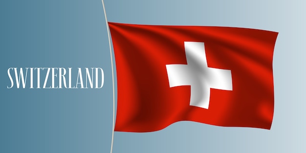 Suiza ondeando la bandera ilustración