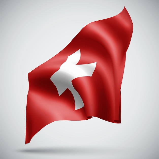 Suiza, vector bandera 3d aislado sobre fondo blanco.