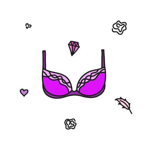 Sujetador de mujer de color Doodle