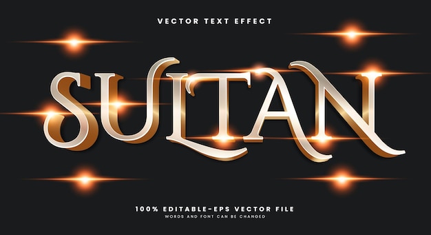Sultan plantilla de efecto de texto editable adecuada para el estilo moderno