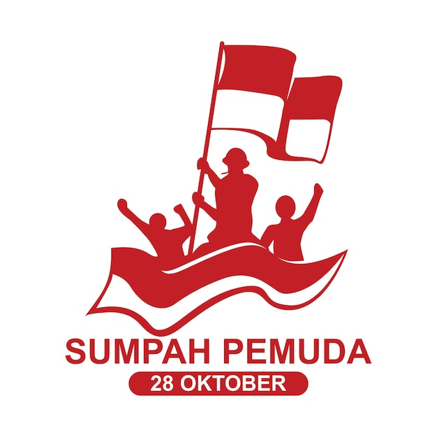 Sumah pemuda Diseño del logotipo del 28 de octubre Declaración de héroe de la juventud indonesia