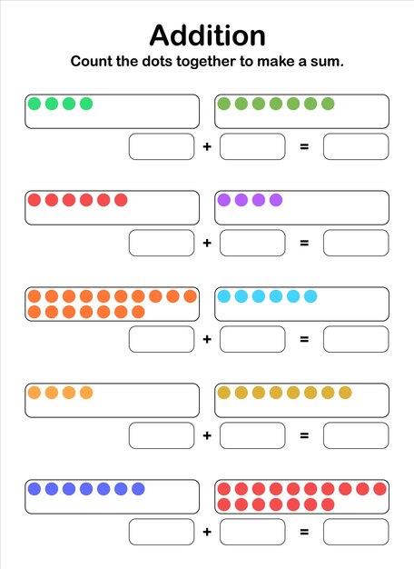 Sumas hasta 40. Cuenta los puntos juntos para hacer una suma.
