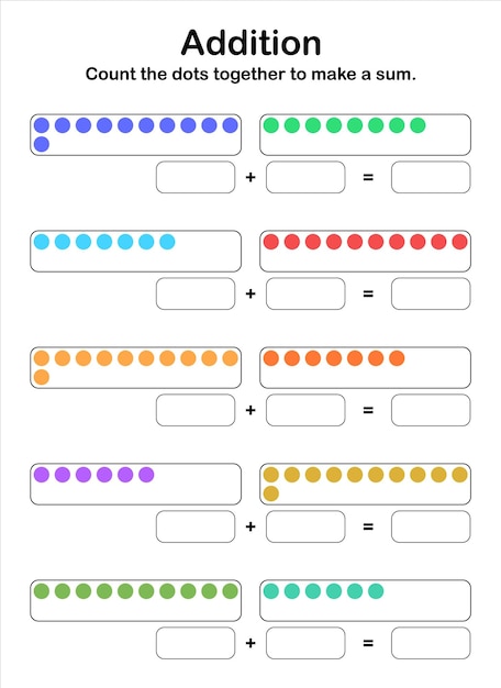 Sumas hasta 40. Cuenta los puntos juntos para hacer una suma.