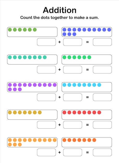 Sumas hasta 40. Cuenta los puntos juntos para hacer una suma.
