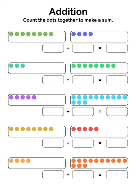 Sumas hasta 40. Cuenta los puntos juntos para hacer una suma.