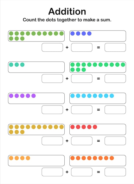 Sumas hasta 40. Cuenta los puntos juntos para hacer una suma.