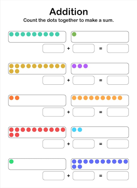 Sumas hasta 40. Cuenta los puntos juntos para hacer una suma.