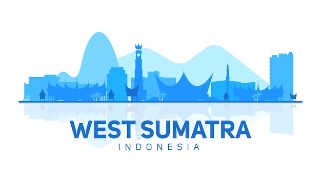 Vector sumatra occidental padang bukit tinggi también conocido como sumatra occidental