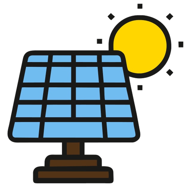 suministro de energía portátil paneles solares ecoflow convierten la luz solar en corriente continua de electricidad dc icono