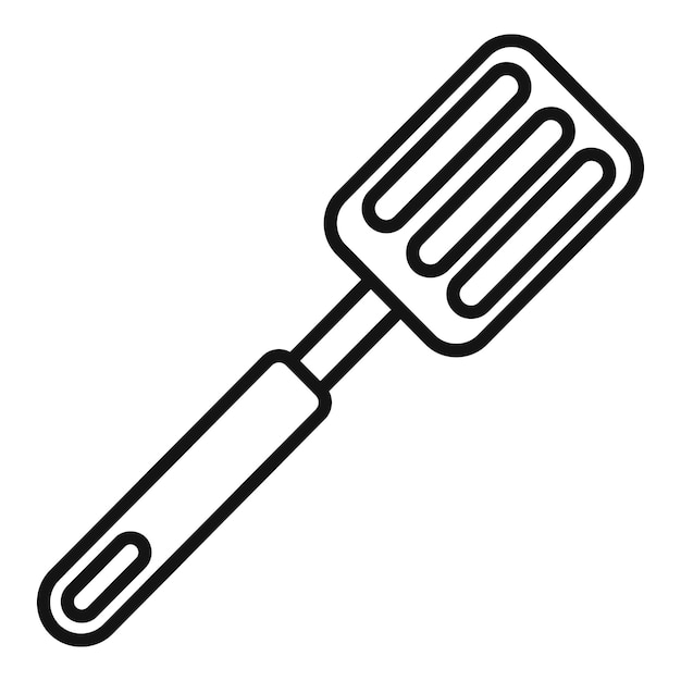 Suministros espátula icono contorno vector herramienta de metal
