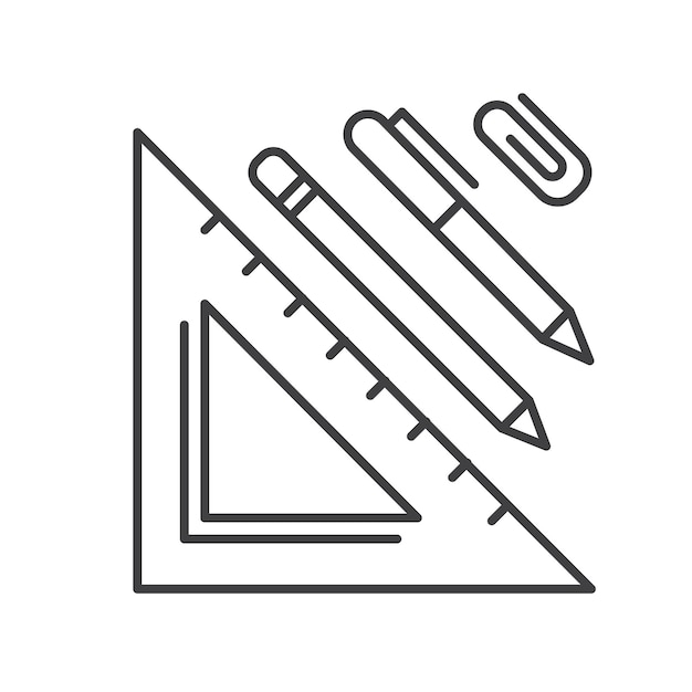 Suministros de oficina Esenciales de trabajo Diseño de íconos vectoriales