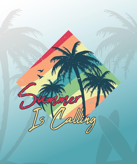 Summer is Calling Palm Beach Diseño de camiseta