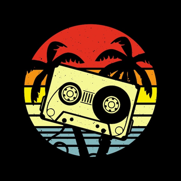 Summer lover funny old school hip hop retro vintage cassette music mixtape diseño de camiseta