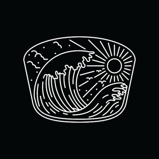 Summer Nature Beach Line Graphic Illustration camiseta de arte