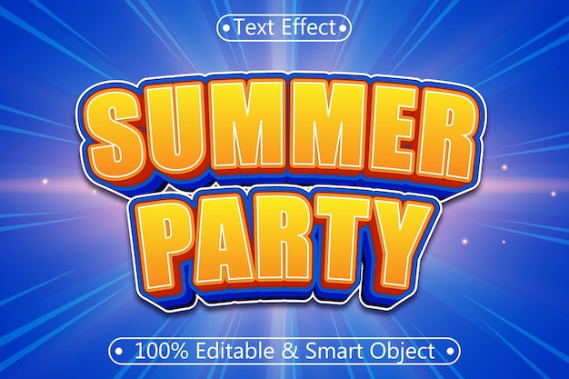 Summer Party editable 3 dimensiones Relieve Estilo moderno