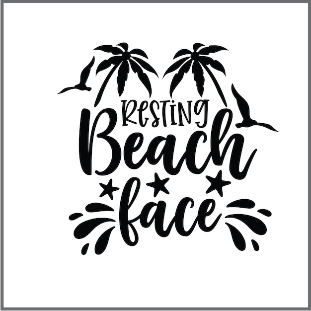 Summer SVG Cut Files Beach Svg Mermaid diseño vectorial de tipografía