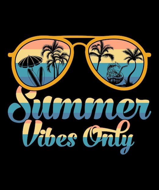 Vector summer vibes solo diseño de camiseta vintage