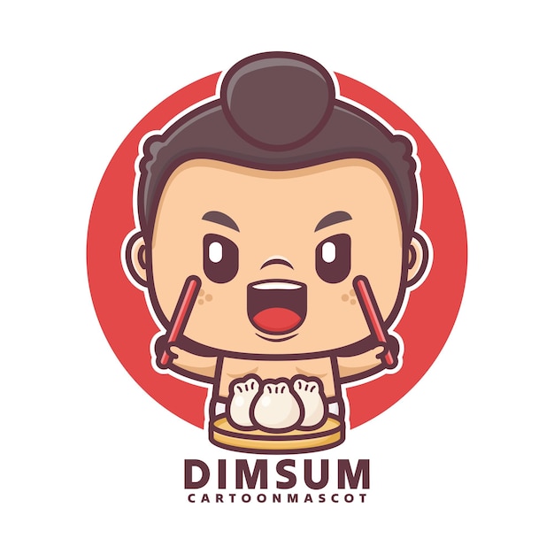 Sumo de dibujos animados con dimsum