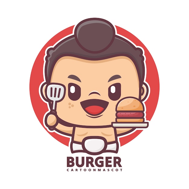 sumo de dibujos animados con hamburguesa linda