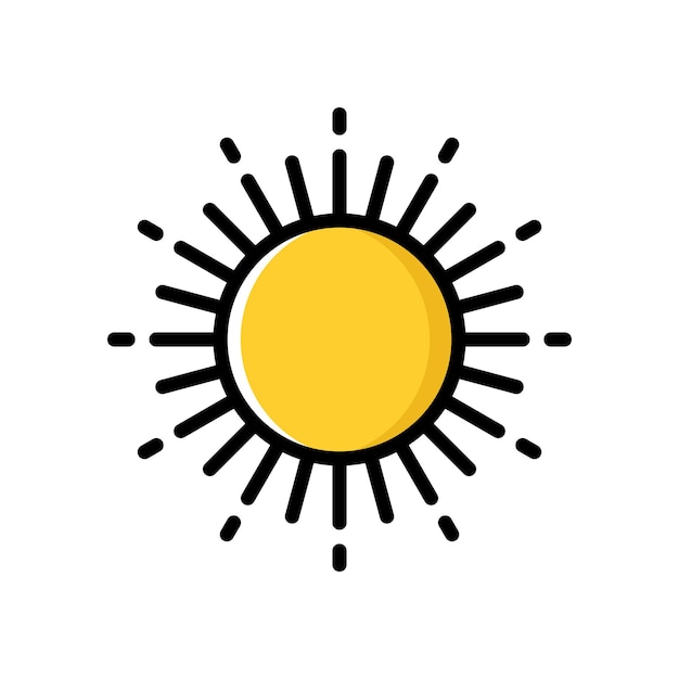 Sun colorido vector ilustración icono de exploración espacial