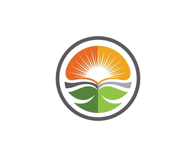 sun farm logo Vector icono diseño ilustración Plantilla