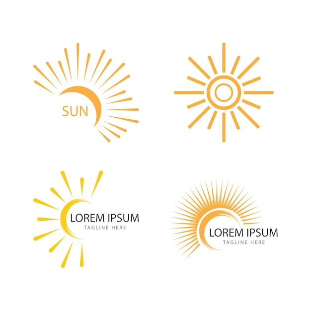 Sun ilustración logo vector icono plantilla