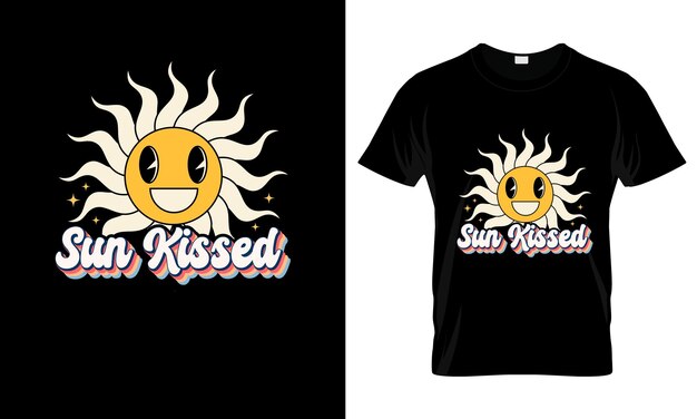 Sun Kissed colorido diseño gráfico de camisetas de verano