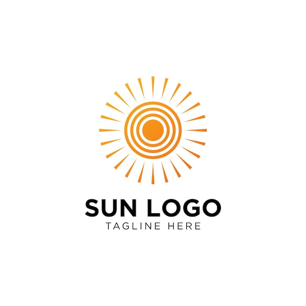 Sun logo e icono vector ilustración diseño plantilla