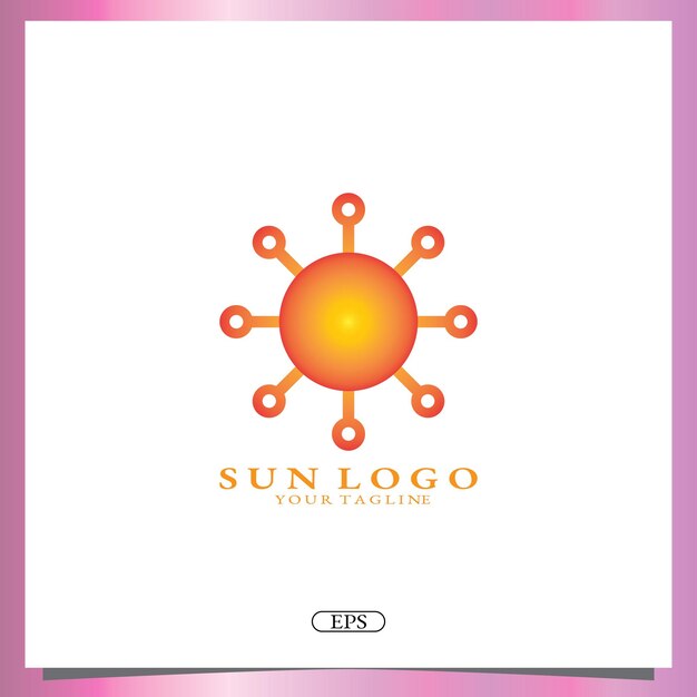 Sun logo premium elegante plantilla vector eps 10