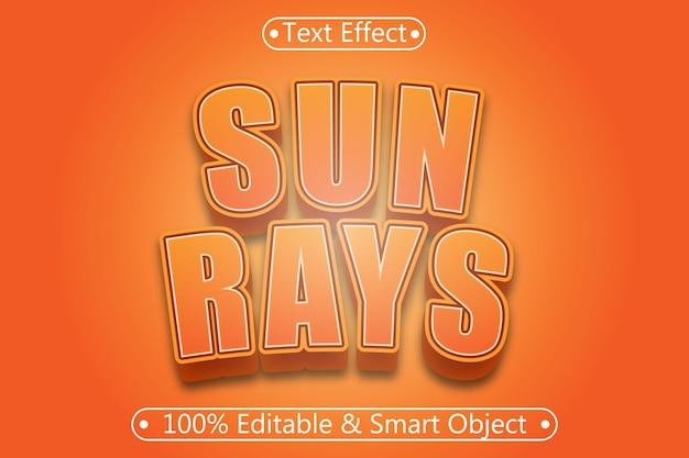 Sun rays editable 3 dimensiones relieve estilo moderno