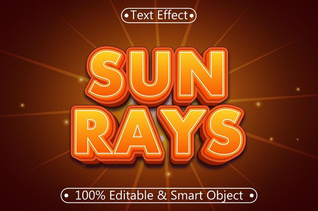 Sun Rays Editable Text Effect 3 Dimension Relieve Estilo moderno
