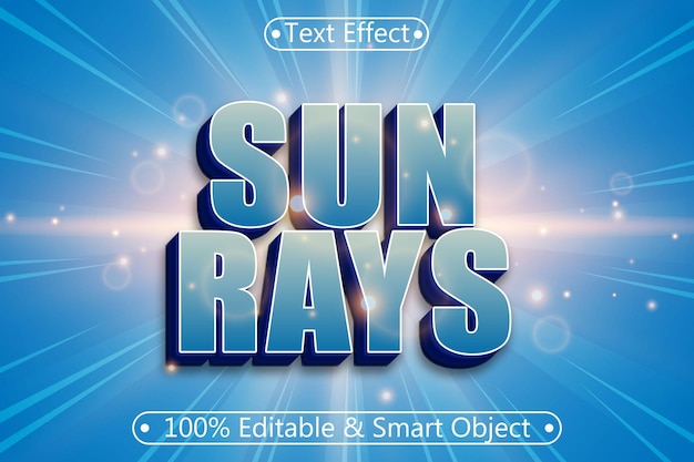 Sun Rays Editable Text Effect 3 Dimension Relieve Estilo moderno