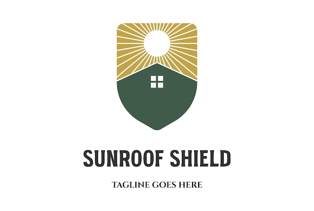 Sun Roof House Shield para proteger o proteger el diseño del logotipo