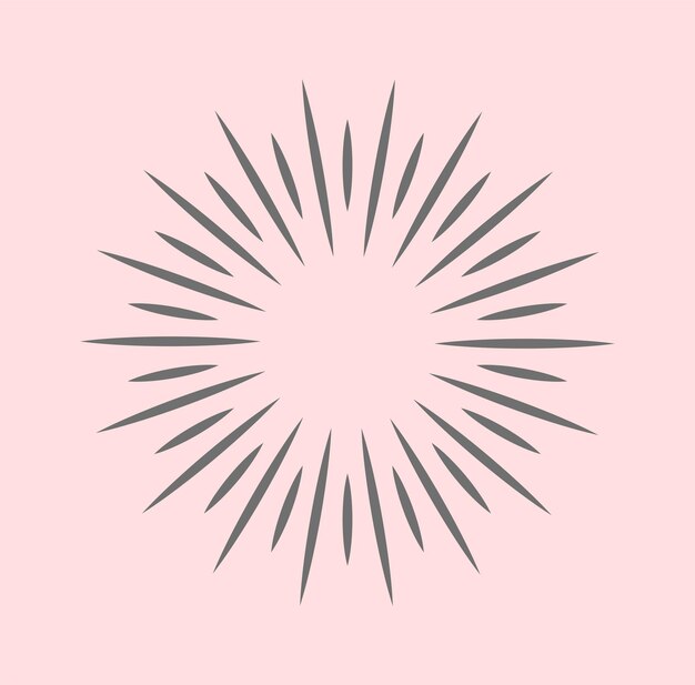 Sunburst beams logo Sun burst doodle beam Radial sunrise vector icon set