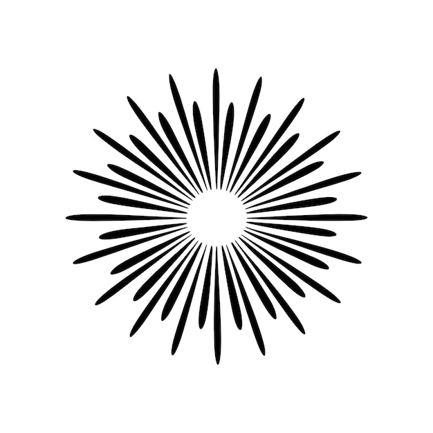 Sunburst Icon with Radial Rays