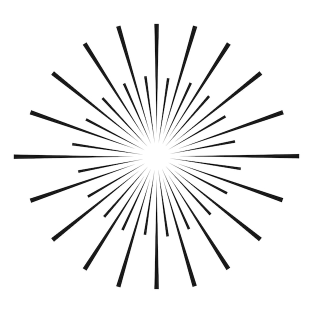 Vector sunburst vector color negro