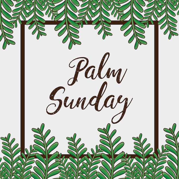 Sunday palm branches religion background